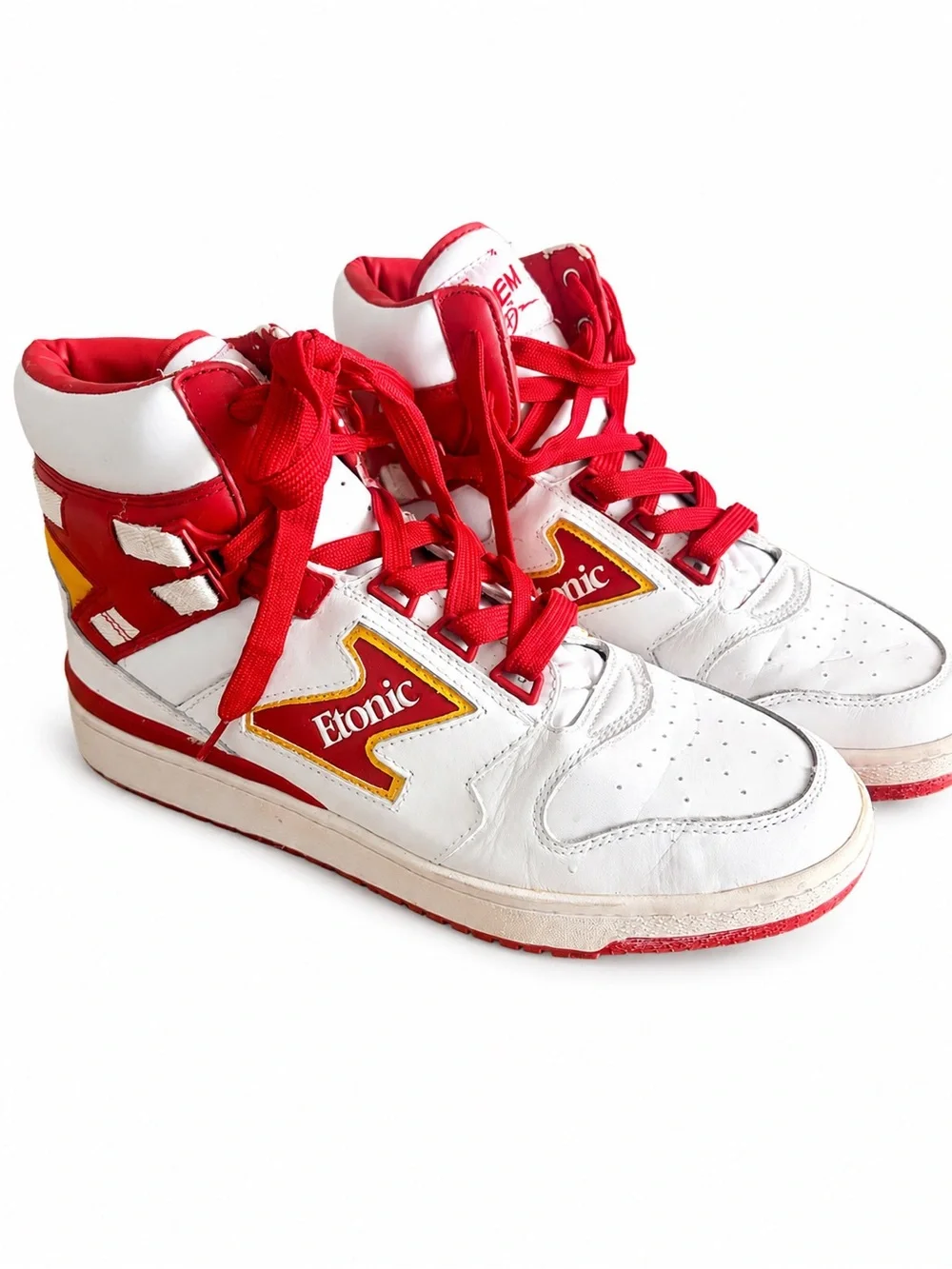 Etonic Akeem The Dream Hakeem Olajuwon High Top Sneakers Red White Men’s 12